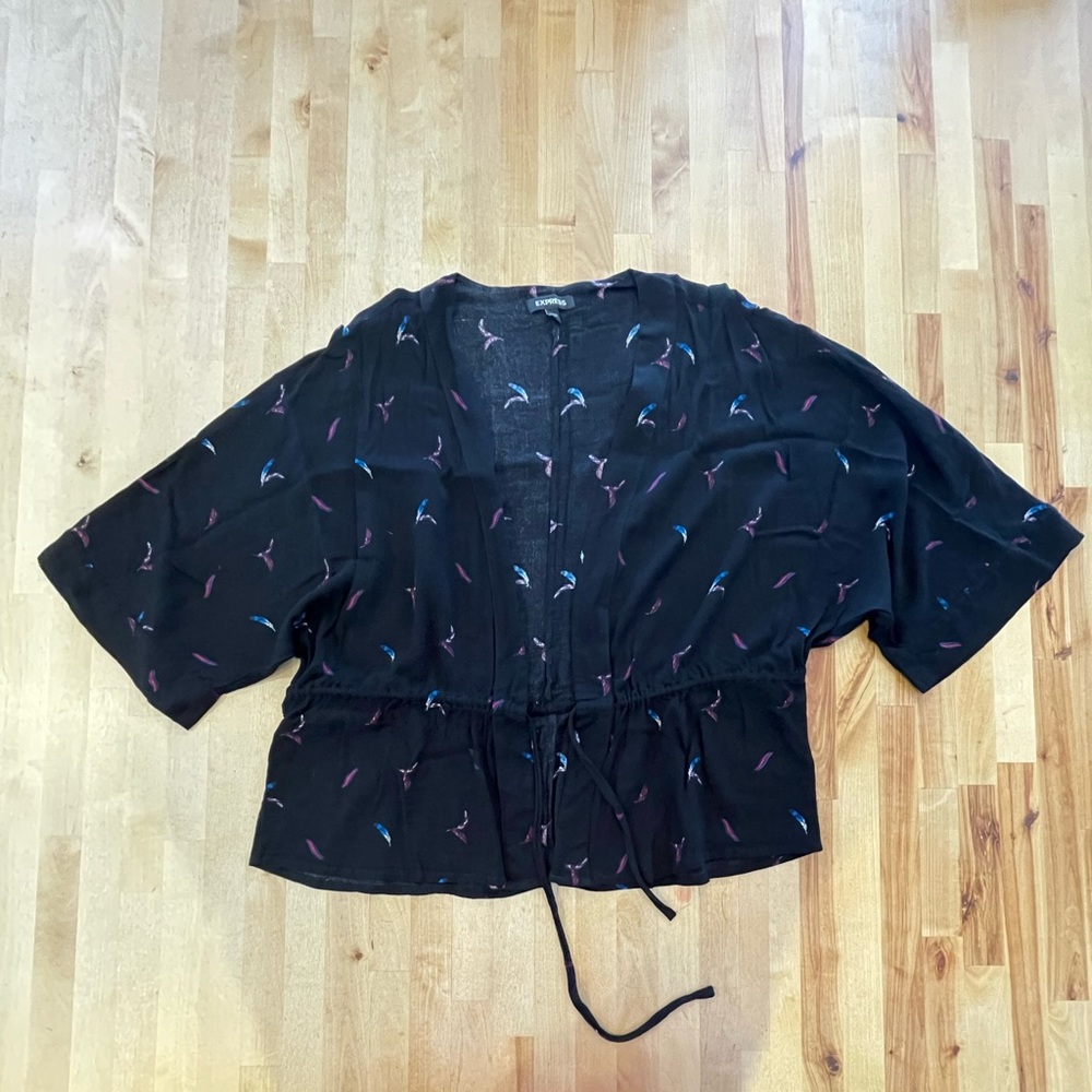 Express tie-waist kimono top (M)